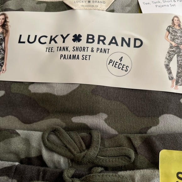 Lucky Brand Ladies' 4-Piece Pajama Set Green (Distressed Camo) S-M-L - Picture 6 of 12